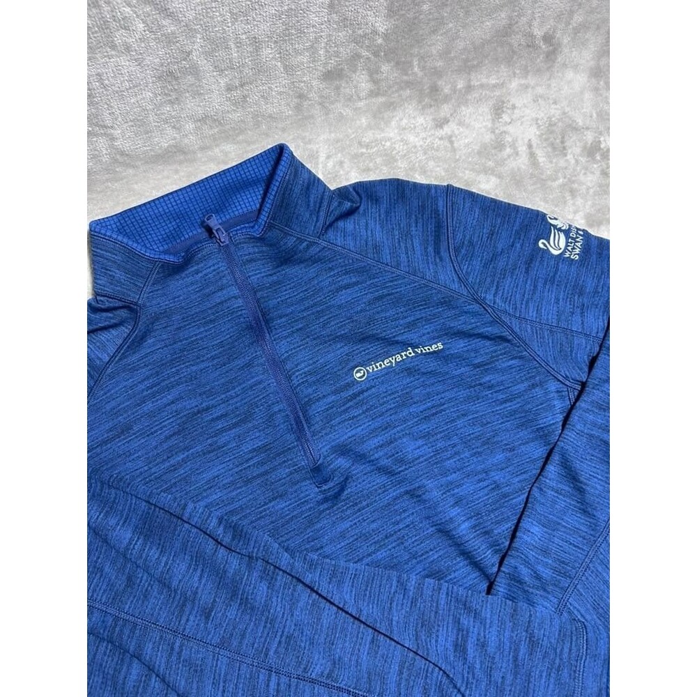 Vineyard Vines Performance Pullover Men XL Blue Quarter Zip Walt Disney Golf